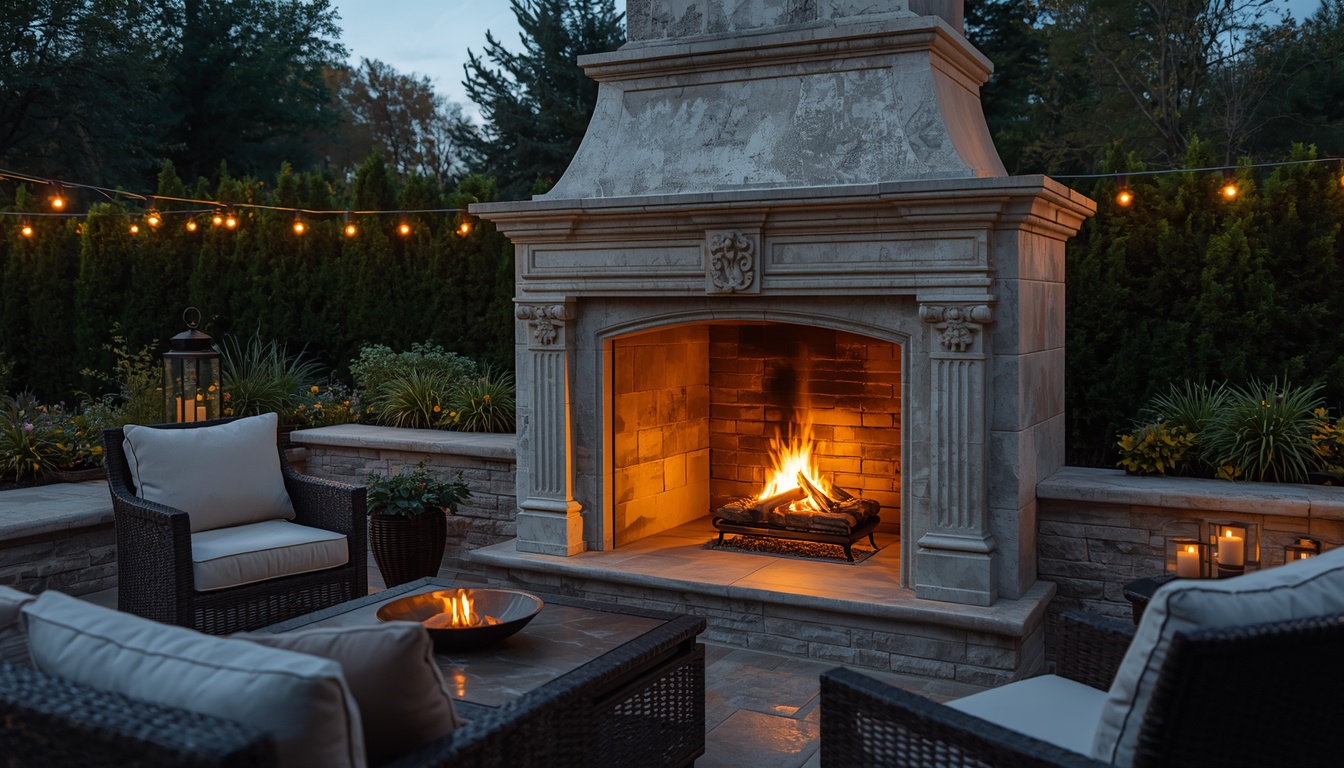 Custom limestone fireplace design — Tulip Precast outdoor and indoor fireplaces
